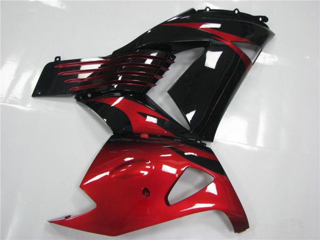 Billige Kawasaki ZX14R ZZR1400 Motorrad Verkleidung 2006-2011 - Rot Schwarz