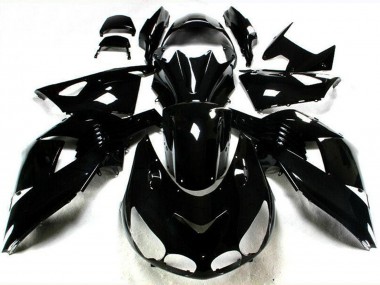 Billige Kawasaki ZX14R ZZR1400 Motorrad Verkleidung 2006-2011 - Glanzendes Schwarz