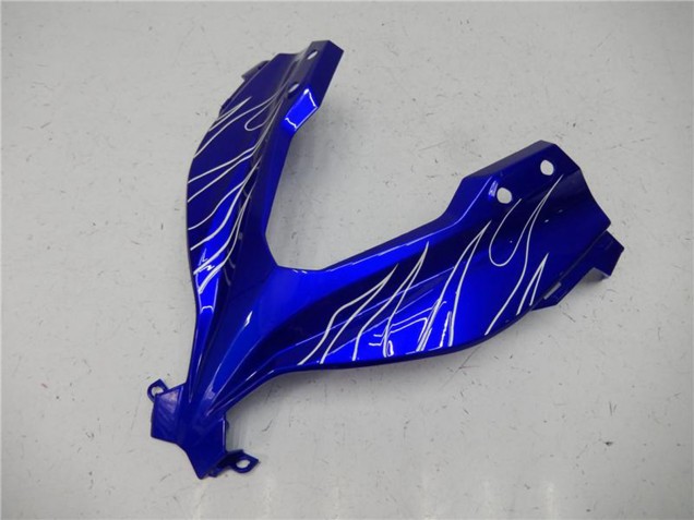 Billige Kawasaki Ninja 300 EX300R Motorrad Verkleidung 2013-2024 - Blau Schwarz Weiss Flamme