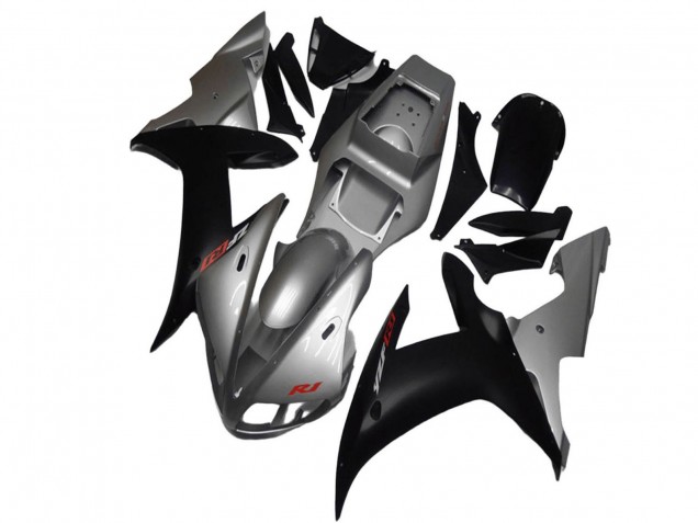 Billige Yamaha YZF R1 Motorrad Verkleidung 2002-2003 - Silber Matt Schwarz