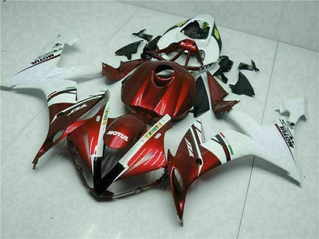 Billige Yamaha YZF R1 Motorrad Verkleidung 2004-2006 - Weiss Rot Gelb Motul 46