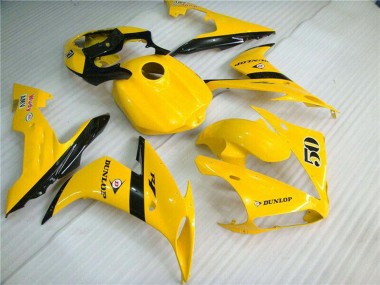 Billige Yamaha YZF R1 Motorrad Verkleidung 2004-2006 - Gelb Glanzendes Schwarz Dunlop 50