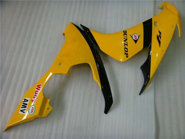 Billige Yamaha YZF R1 Motorrad Verkleidung 2004-2006 - Gelb Glanzendes Schwarz Dunlop 50