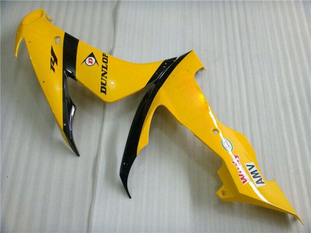 Billige Yamaha YZF R1 Motorrad Verkleidung 2004-2006 - Gelb Glanzendes Schwarz Dunlop 50
