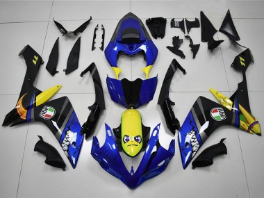 Billige Yamaha YZF R1 Motorrad Verkleidung 2007-2008 - Blau Gelb Schwarz Hai