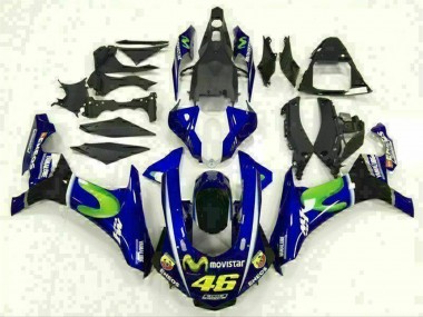 Billige Yamaha YZF R1 Motorrad Verkleidung 2015-2019 - Blau Silber Schwarz Grun MoviStar
