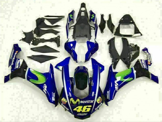Billige Yamaha YZF R1 Motorrad Verkleidung 2015-2019 - Blau Silber Schwarz Grun MoviStar