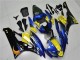 Billige Yamaha YZF R6 Motorrad Verkleidung 2006-2007 - Blau Gelb Glanzendes Schwarz Hai