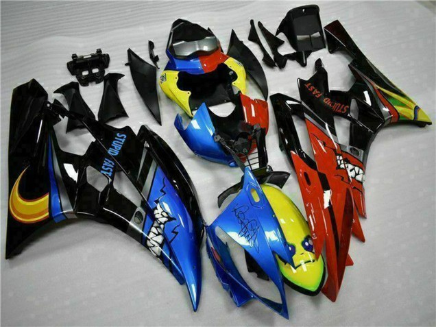 Billige Yamaha YZF R6 Motorrad Verkleidung 2006-2007 - Gelb Blau Rot Glanzendes Schwarz Hai