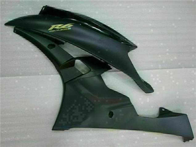 Billige Yamaha YZF R6 Motorrad Verkleidung 2006-2007 - Glanzendes Schwarz Matt Schwarz Gold Aufkleber