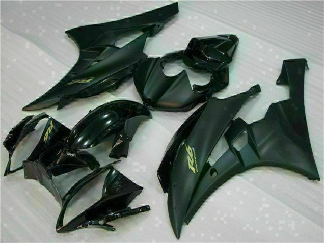 Billige Yamaha YZF R6 Motorrad Verkleidung 2006-2007 - Glanzendes Schwarz Matt Schwarz Gold Aufkleber