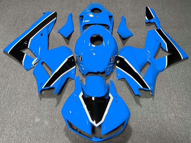 Billige Honda CBR600RR Motorrad Verkleidung 2013-2023 - Hellblau Weiss Glanzendes Schwarz