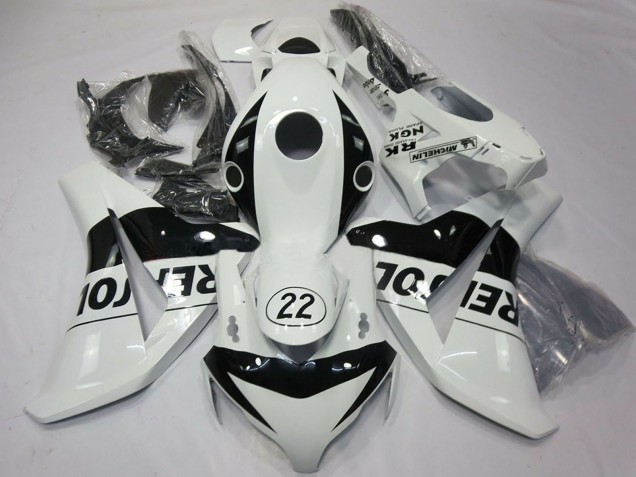 Billige Honda CBR1000RR Motorrad Verkleidung 2008-2011 - Weiss Glanzendes Schwarz Repsol 22