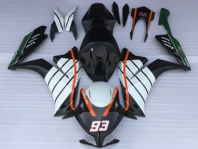 Billige Honda CBR1000RR Motorrad Verkleidung 2012-2016 - Weiss Orange Glanzendes Schwarz Baracuda 93