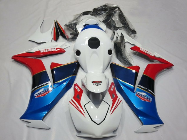 Billige Honda CBR1000RR Motorrad Verkleidung 2012-2016 - Weiss Rot Blau Motul