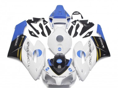 Billige Honda CBR1000RR Motorrad Verkleidung 2004-2005 - Weiss Hellblau Glanzendes Schwarz Konica Minolta
