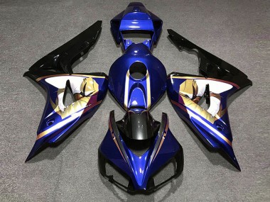 Billige Honda CBR1000RR Motorrad Verkleidung 2006-2007 - Blau Weiss Gold Glanzendes Schwarz