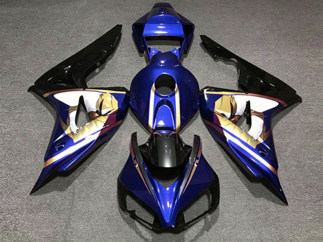 Billige Honda CBR1000RR Motorrad Verkleidung 2006-2007 - Blau Weiss Gold Glanzendes Schwarz