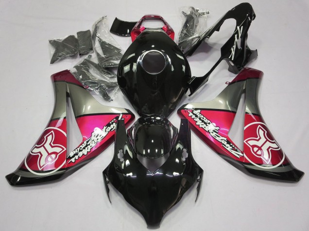 Billige Honda CBR1000RR Motorrad Verkleidung 2008-2011 - Rosa Grau Glanzendes Schwarz