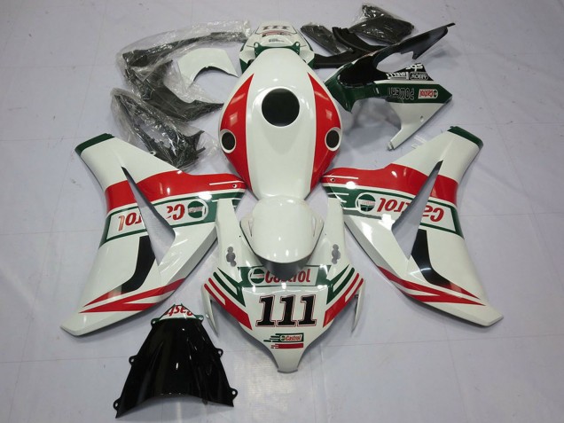Billige Honda CBR1000RR Motorrad Verkleidung 2008-2011 - Weiss Rot Grun Castrol 111