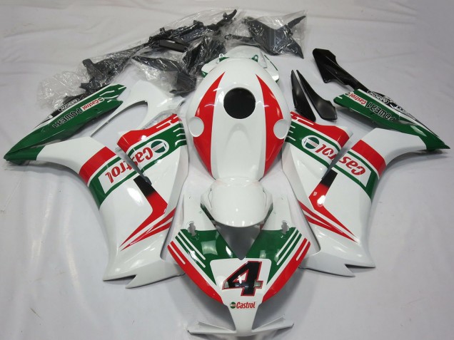 Billige Honda CBR1000RR Motorrad Verkleidung 2012-2016 - Weiss Rot Grun Castrol 4