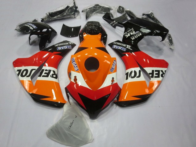Billige Honda CBR1000RR Motorrad Verkleidung 2008-2011 - Orange Weiss Rot Glanzendes Schwarz Repsol