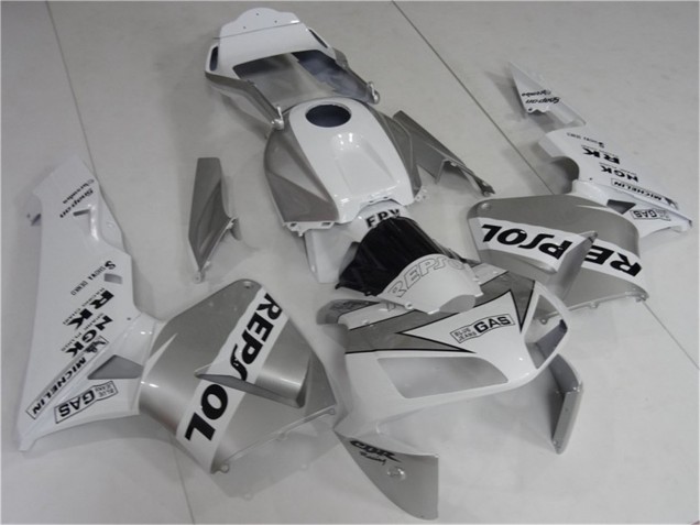 Billige Honda CBR600RR Motorrad Verkleidung 2003-2004 - Weiss Silber Schwarz Repsol