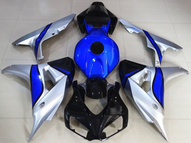 Billige Honda CBR1000RR Motorrad Verkleidung 2006-2007 - Silber Blau Glanzendes Schwarz