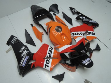 Billige Honda CBR600RR Motorrad Verkleidung Kit 2003-2004 - Orange Weiss Rot Glanzendes Schwarz Repsol
