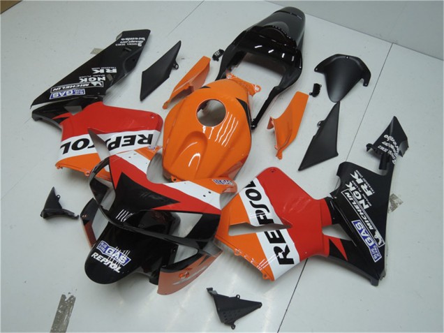 Billige Honda CBR600RR Motorrad Verkleidung Kit 2003-2004 - Orange Weiss Rot Glanzendes Schwarz Repsol