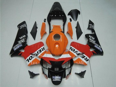Billige Honda CBR600RR Motorrad Verkleidung Kit 2003-2004 - Orange Weiss Rot Glanzendes Schwarz Repsol