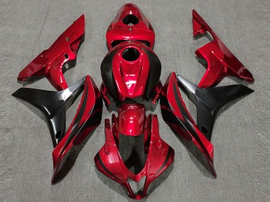 Billige Honda CBR600RR Motorrad Verkleidung 2007-2008 - Rot Glanzendes Schwarz OEM Stil
