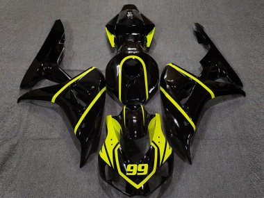 Billige Honda CBR1000RR Motorrad Verkleidung 2006-2007 - Glanzendes Schwarz Hohe Sichtbarkeit Gelb 99