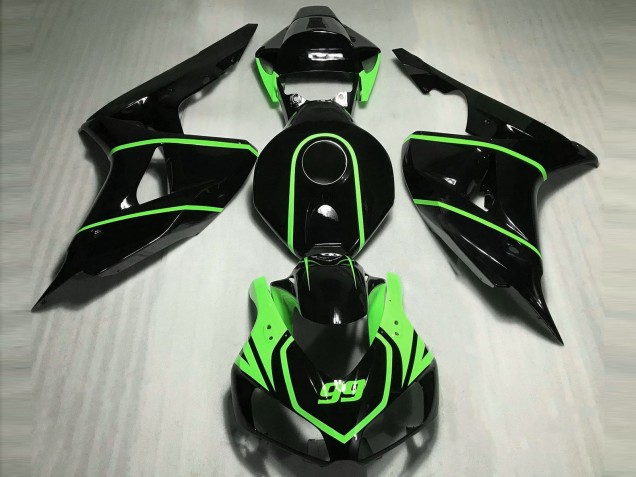 Billige Honda CBR1000RR Motorrad Verkleidung 2006-2007 - Glanzendes Schwarz Hohe Sichtbarkeit Grun