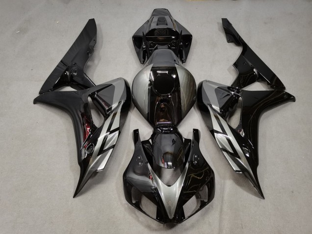 Billige Honda CBR1000RR Motorrad Verkleidung 2006-2007 - Silber Glanzendes Schwarz