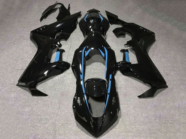 Billige Honda CBR1000RR Motorrad Verkleidung 2017-2023 - Glanzendes Schwarz Hellblau Linie