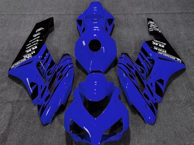 Billige Honda CBR1000RR Motorrad Verkleidung 2004-2005 - Blau Glanzendes Schwarz Flamme