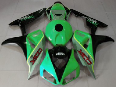 Billige Honda CBR1000RR Motorrad Verkleidung 2006-2007 - Grun Blau Glanzendes Schwarz CBR Stil