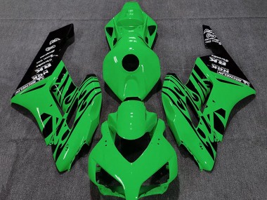 Billige Honda CBR1000RR Motorrad Verkleidung 2004-2005 - Grun Glanzendes Schwarz Flamme