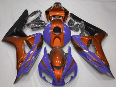 Billige Honda CBR1000RR Motorrad Verkleidung 2006-2007 - Orange Blau Matt Schwarz