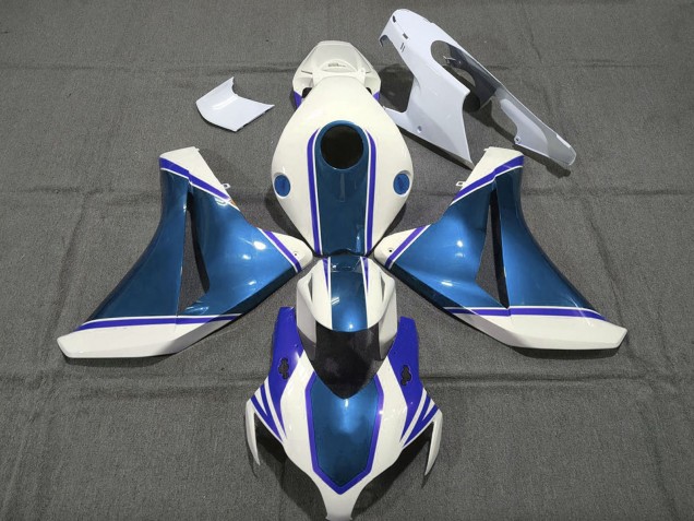 Billige Honda CBR1000RR Motorrad Verkleidung 2008-2011 - Weiss Glanzendes Perl Blau
