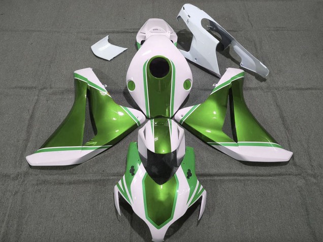 Billige Honda CBR1000RR Motorrad Verkleidung 2008-2011 - Weiss Glanzendes Perl Grun