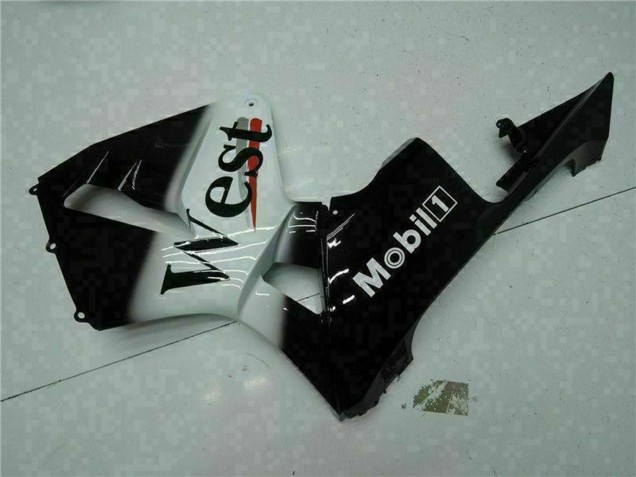 Billige Honda CBR600RR Motorrad Verkleidung 2003-2004 - Glanzendes Schwarz Weiss West Mobil