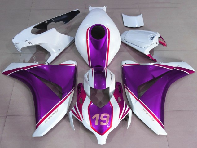 Billige Honda CBR1000RR Motorrad Verkleidung 2008-2011 - Weiss Glanzendes Lila Rosa 19