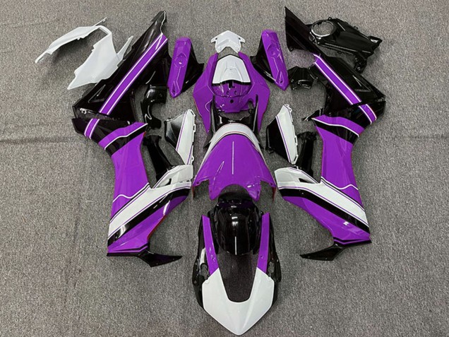 Billige Honda CBR1000RR Motorrad Verkleidung 2017-2024 - Weiss Lila Glanzendes Schwarz