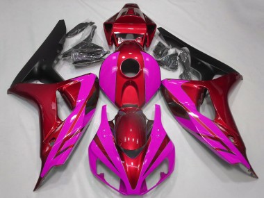 Billige Honda CBR1000RR Motorrad Verkleidung 2006-2007 - Rot Rosa Matt Schwarz