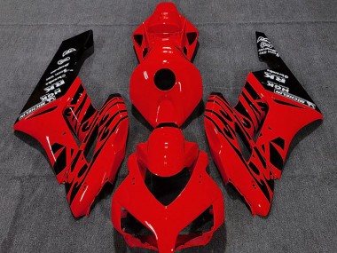 Billige Honda CBR1000RR Motorrad Verkleidung 2004-2005 - Rot Glanzendes Schwarz Flamme