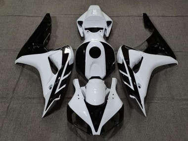 Billige Honda CBR1000RR Motorrad Verkleidung 2006-2007 - Weiss Glanzendes Schwarz