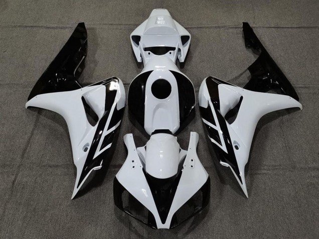 Billige Honda CBR1000RR Motorrad Verkleidung 2006-2007 - Weiss Glanzendes Schwarz