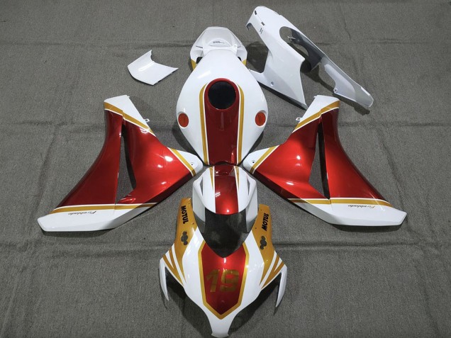 Billige Honda CBR1000RR Motorrad Verkleidung 2008-2011 - Weiss Rot Gold